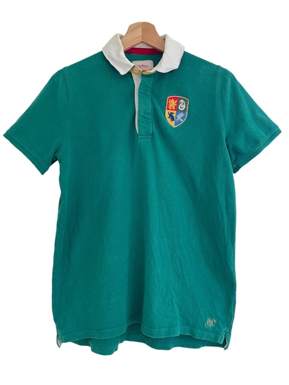 Mini Boden Harry Potter Hogwarts Heritage Rugby Shirt, green